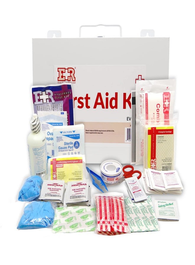 Ever Ready First Aid 107 Piece 25 Person First Aid Kit with Metal Case, OSHA Compliant - Image 4